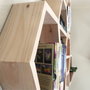 Hanah Home Raf252 Estantería de pared de madera de abeto, Nogal, 6 piezas